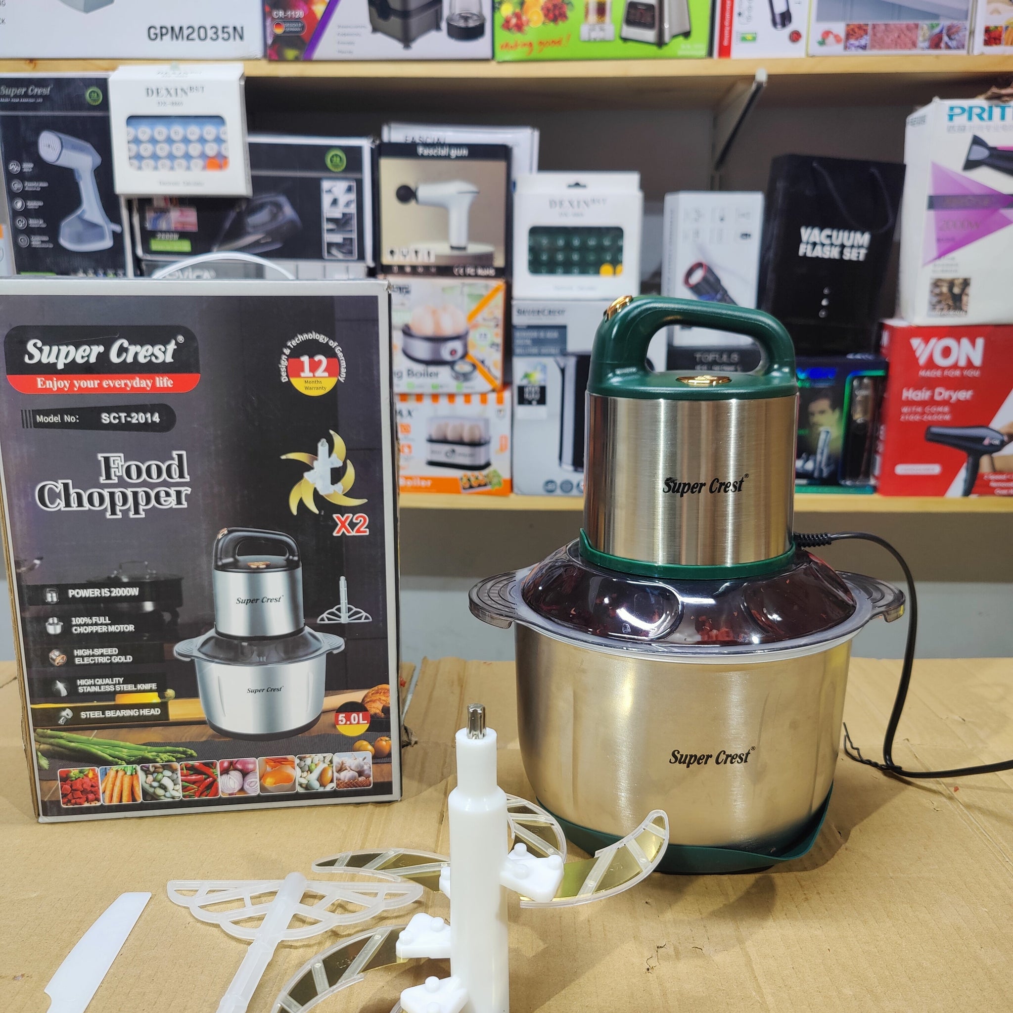 Super Crest 5L Meat Chopper with 6 Blades 2 Speed Level